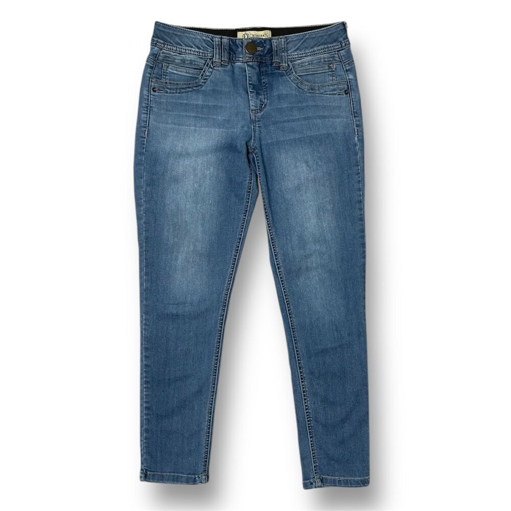 Democracy Ab Technology Women's 6 Blue Mid Rise Skinny Jeans‎ Stretch Denim